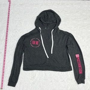 Gray and pink crop lightweight hoodie. Small